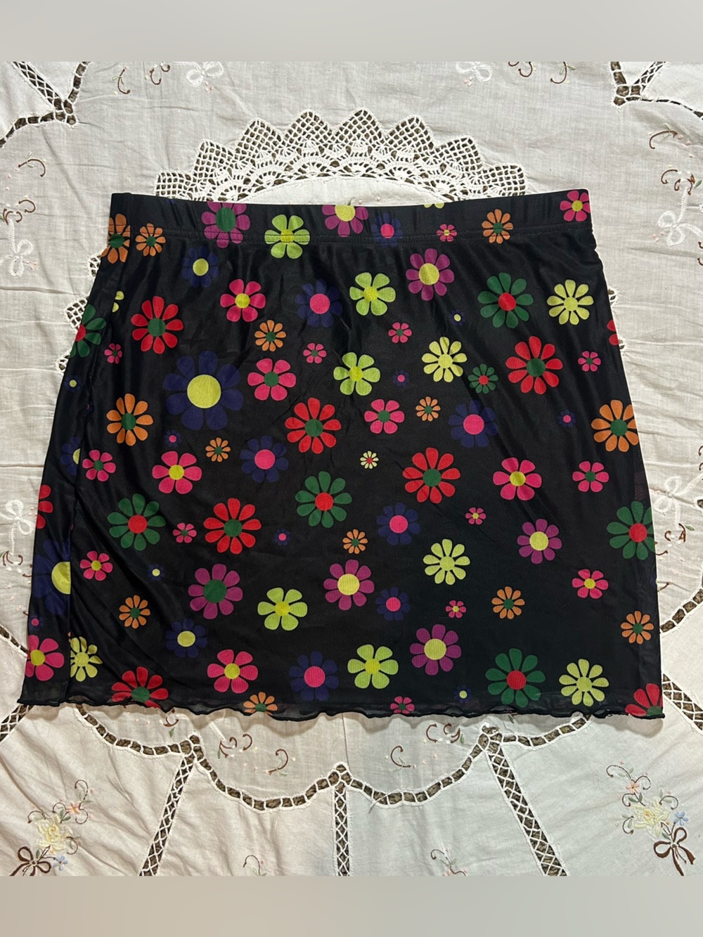 Floral mesh skirt